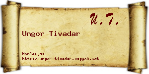 Ungor Tivadar névjegykártya